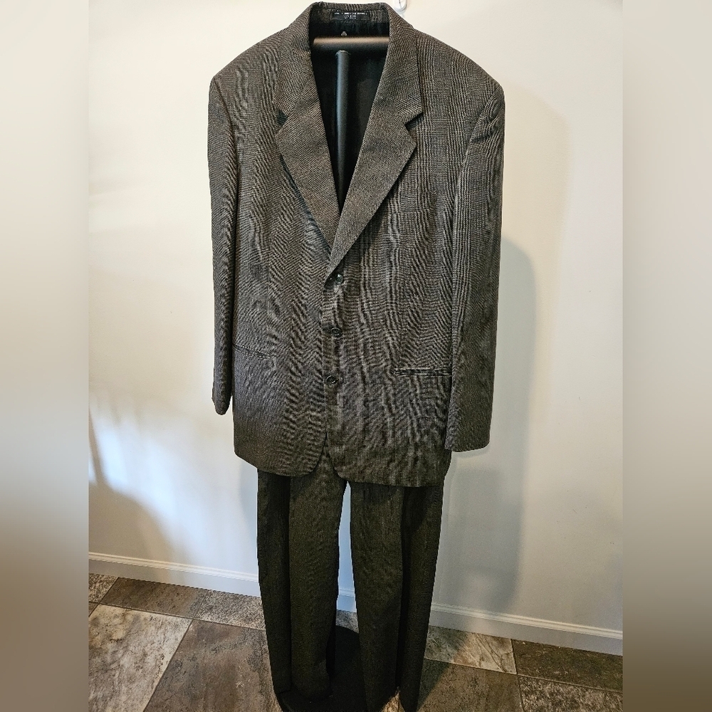 ALBERT NIPON GOLDEN TWIST MEN'S 100% WOOL SUIT GREYISH BROWN SIZE 35W